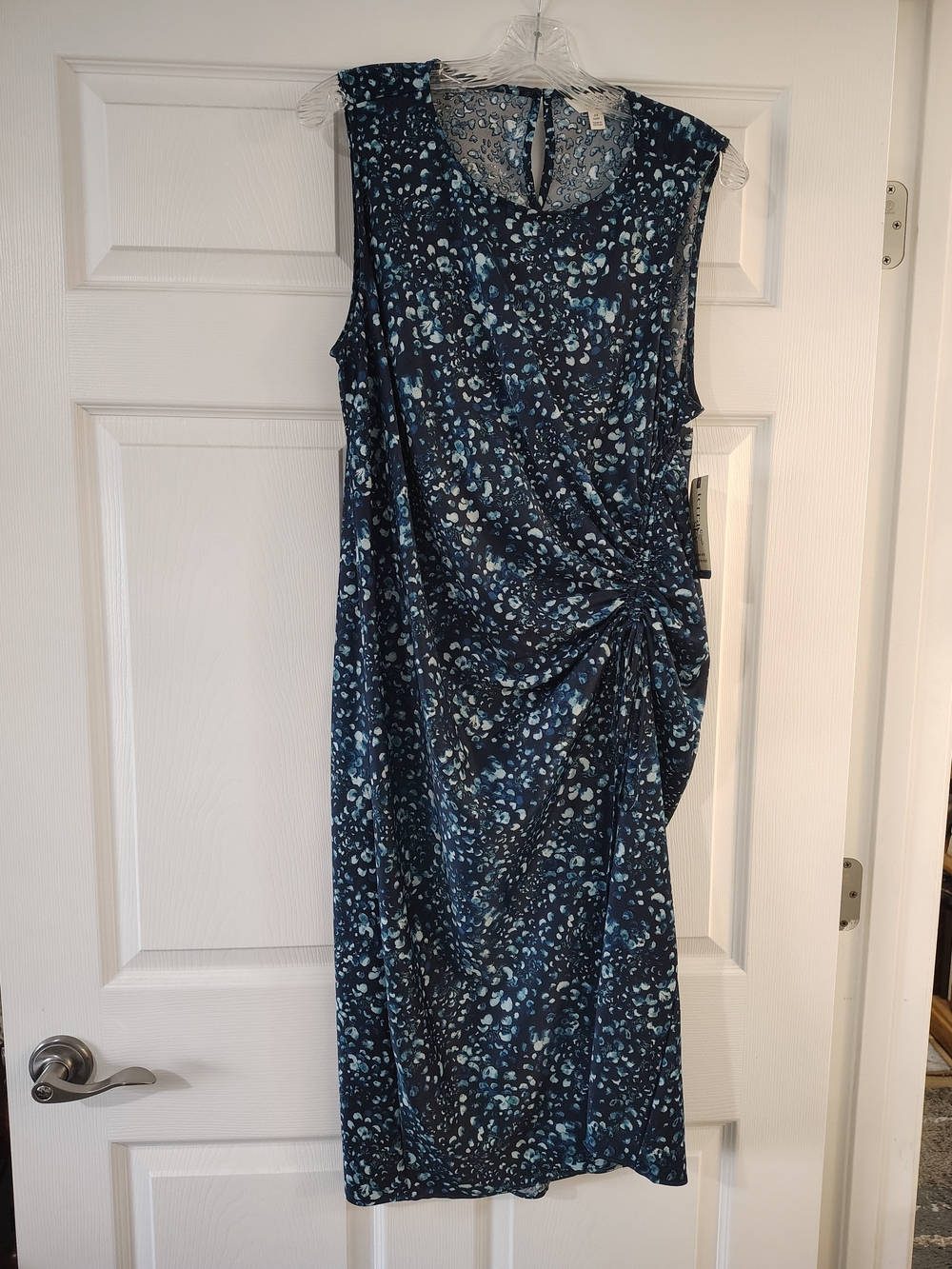 Terra & Sky Navy Blue Sleeveless Twist-Side Sheath Dress NWT